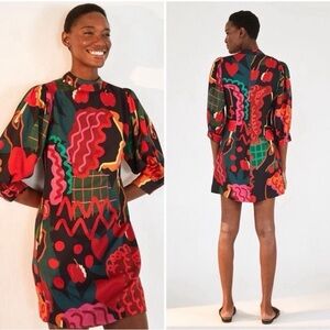 Farm Rio Lovers Apple Mini Dress